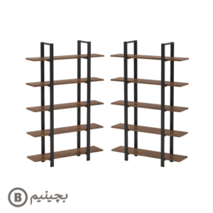 کتابخانه چوب و فلز با ۵ طبقه