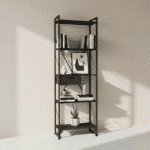 کتابخانه پنج طبقه مدل مونتاژی LIB_dwr_60×180 با کشوی فلزی