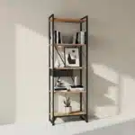 کتابخانه پنج طبقه مدل مونتاژی LIB_dwr_60×180 با کشوی فلزی